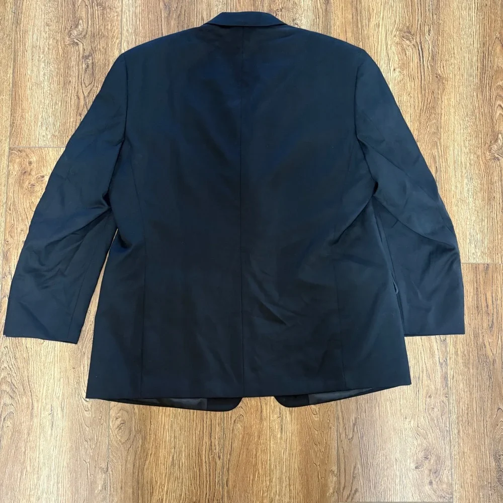 VTG Versini Mens Black 100% Wool 3 Button Blazer‎ Sport Coat Jacket 46R Classic